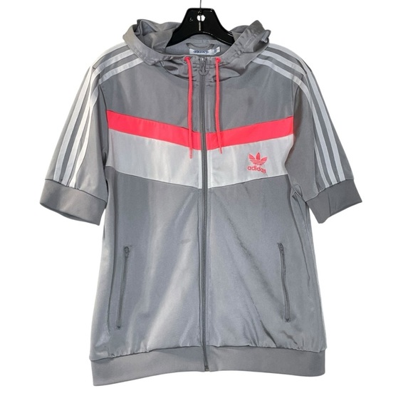 Adidas Originals BR8
Windbreaker Anorak Jacket Grey Pink White Reflective size L - Picture 1 of 10